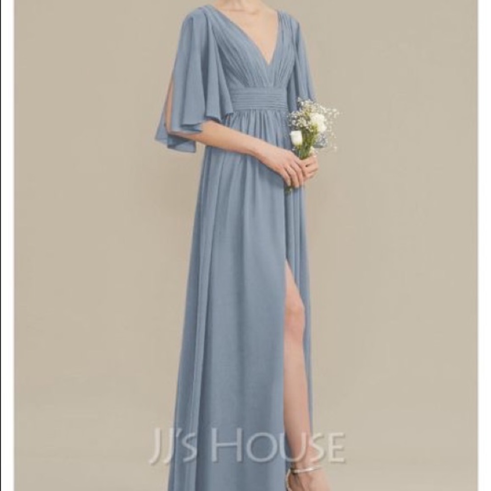 JJ’s House, Dusty Blue Bridesmaid Dress, Size 2